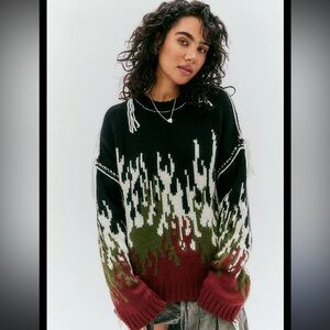 BURN CHUNKY FLAME KNIT SWEATER THE RAGGED PRIEST XS